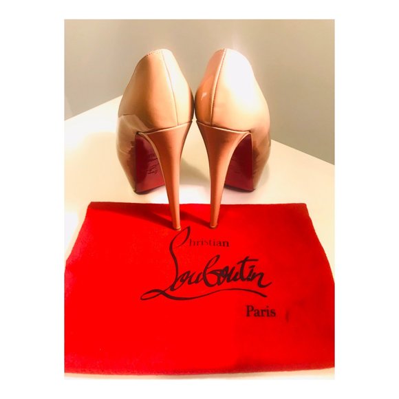 CHRISTIAN LOUBOUTIN NUDE HIGHNESS PEEP TOE HEEL - Picture 2 of 3